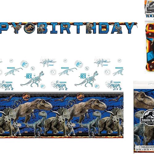 Unique Party Piatti Di Carta 23cm Con Dinosauri Blu E Verdi – Confezione Da 8 Per Compleanni A Tema